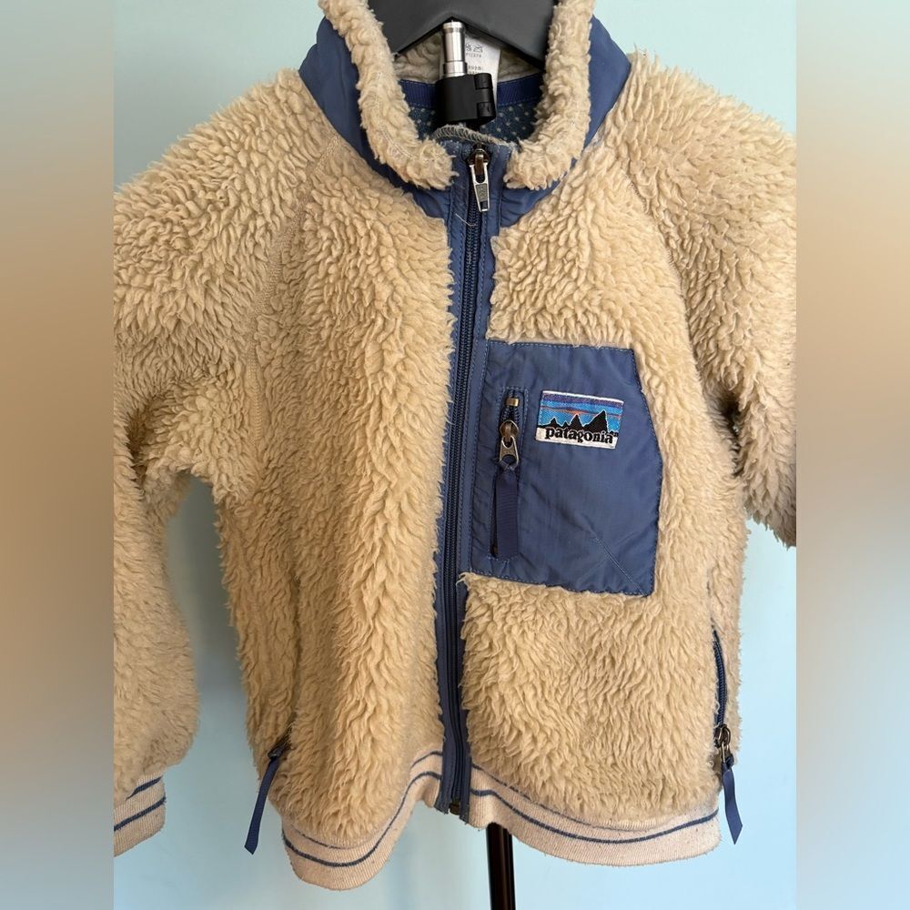 RARE Vintage 2000 Patagonia Retro X Deep Pile Oatmeal Fleece Jacket Size 8